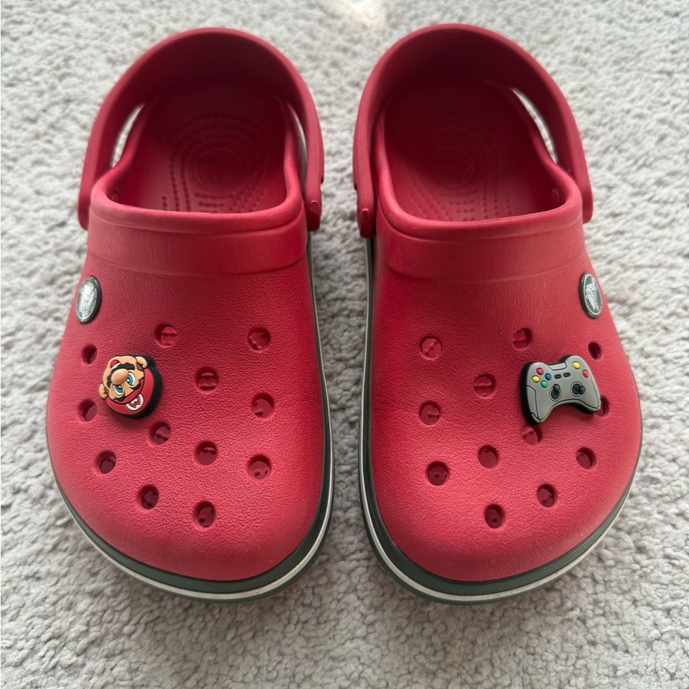 Kids Red CROCS with Jibbitz